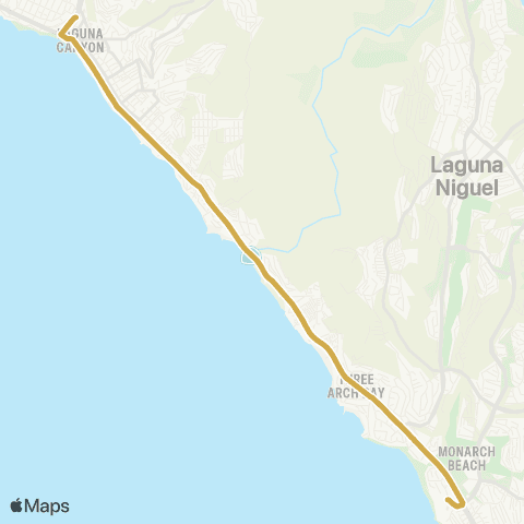 Laguna Beach Long Coastal map