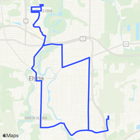 Lorain County Transit East Elyria / Abbe Road Loop map