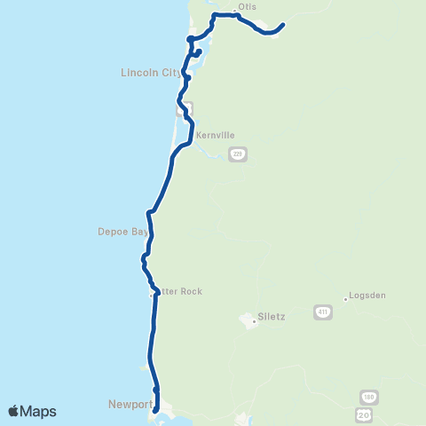 Lincoln County Transit North County map