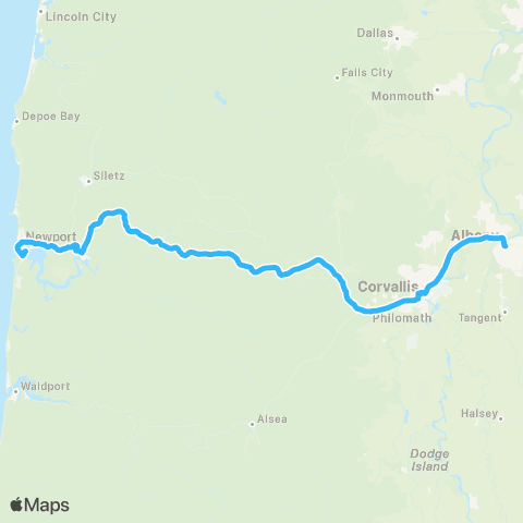 Lincoln County Transit Coast to Valley Express map