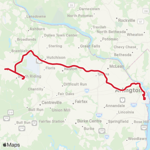 Loudoun County Transit Crystal City via Rosslyn / Pentagon map