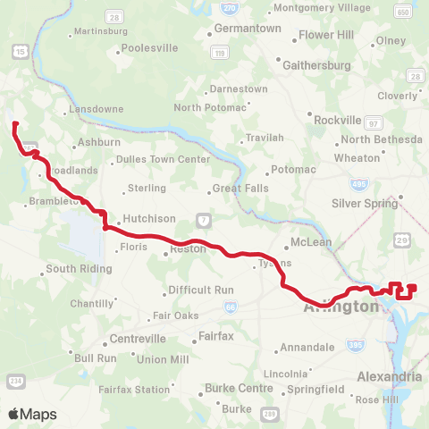Loudoun County Transit DC All Stops map