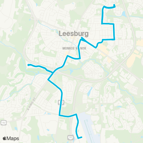 Loudoun County Transit Exeter / Tuscrora / Walmart / Madison_House / Gov'T_Ctr map