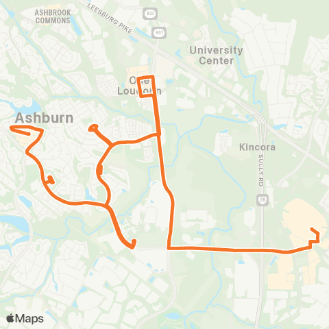Loudoun County Transit Ashburn Connector map