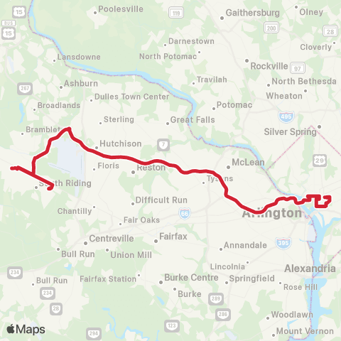 Loudoun County Transit East Gate via Stone Ridge map