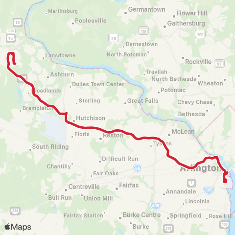 Loudoun County Transit Leesburg via Loudoun Gateway map
