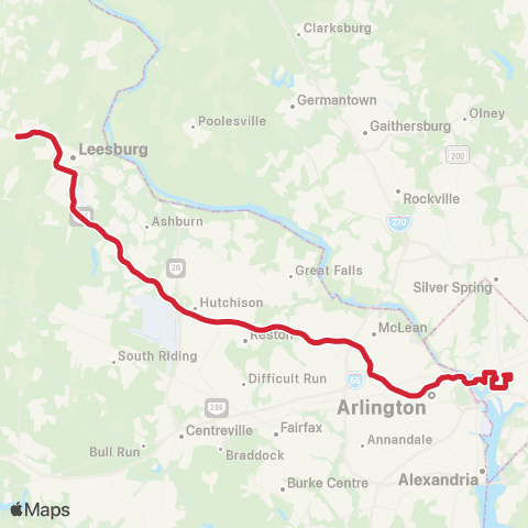 Loudoun County Transit DC All Stops map