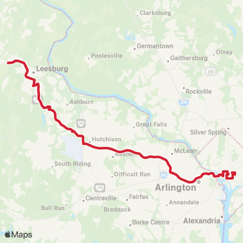 Loudoun County Transit Harmony / Lburg / Gateway to DC map