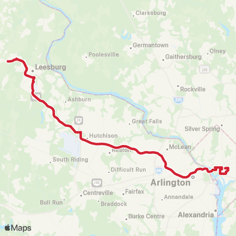 Loudoun County Transit DC to Gateway / Lburg / Harmony map