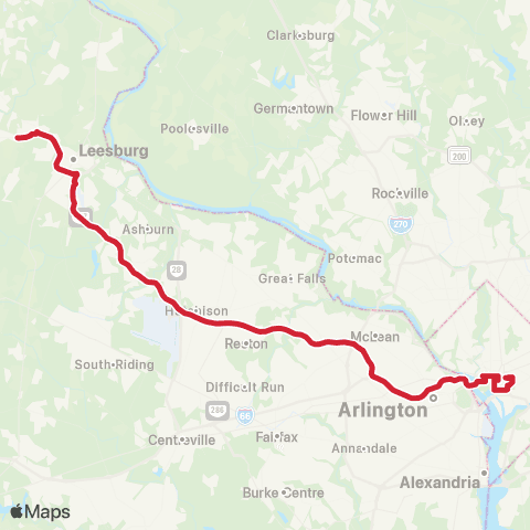 Loudoun County Transit DC to Leesburg / Harmony map
