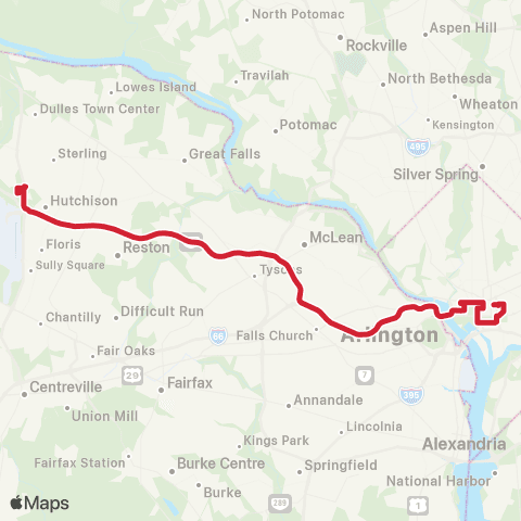 Loudoun County Transit DC All Stops to Loudoun Gateway map