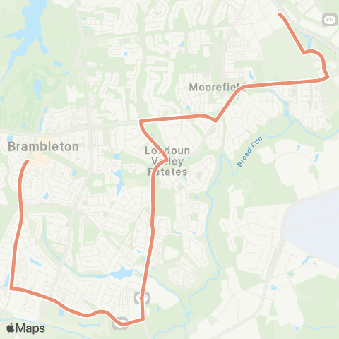 Loudoun County Transit Brambleton (Evergreen Mills) map