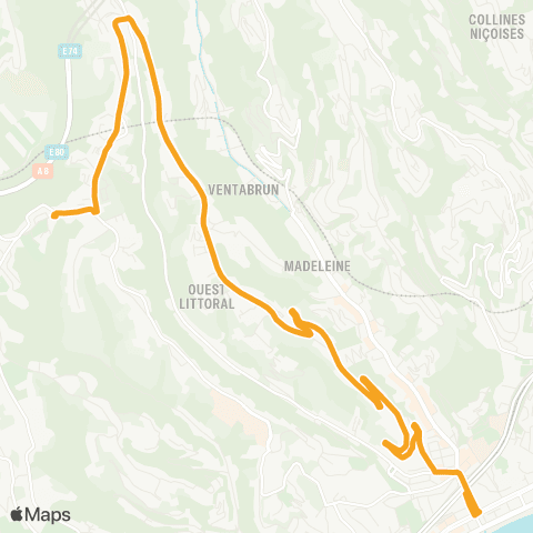 Lignes d'Azur Croix de Berra - Magnan map