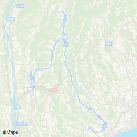 Lignes d'Azur Collège de l'Archet - les Cappan Croisement map