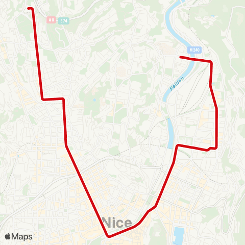 Lignes d'Azur Hôpital Pasteur - Henri Sappia map