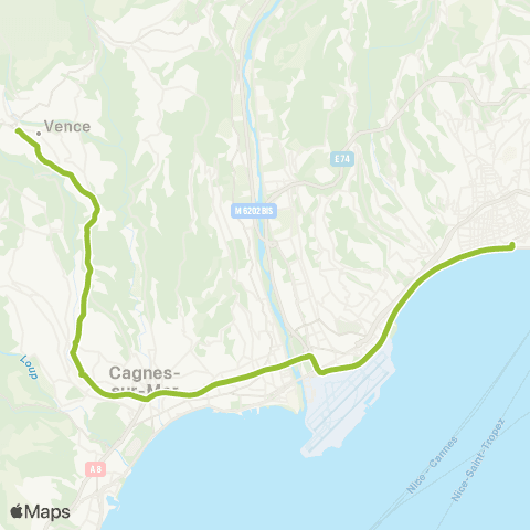 Lignes d'Azur Halte routière de l’Ara - Masséna map