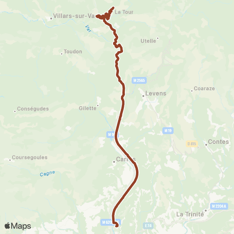 Lignes d'Azur Lingostière - la Tour sur Tinée map