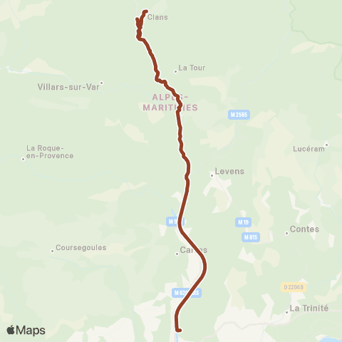 Lignes d'Azur Lingostière - Clans map