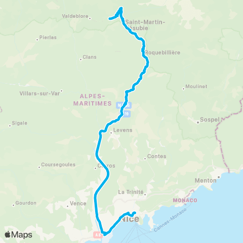 Lignes d'Azur 100% Neige La Comiane map