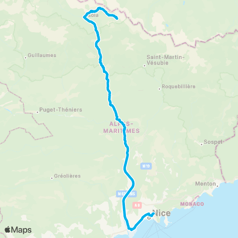 Lignes d'Azur 100% Neige Isola 2000 map