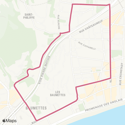 Lignes d'Azur Tzarewitch / Gambetta map