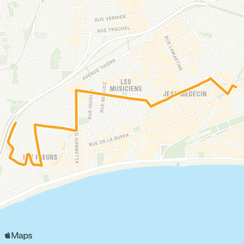 Lignes d'Azur Trésorerie - Résidence des Baumettes map