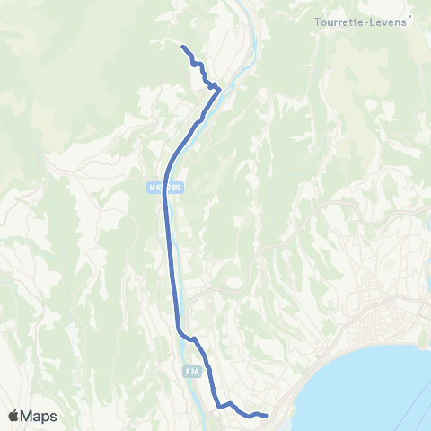 Lignes d'Azur Carros Pagnol - l'Emigra - le Peyron - Lycée Mélinée & Missak Manouchian - Grinda map