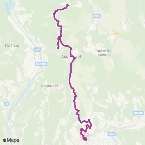 Lignes d'Azur Aspremont village / St Blaise village / Castagniers village - Pl. Fontaine du Temple map