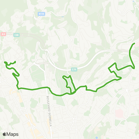 Lignes d'Azur Las Planas - Sappia - Rimiez / St-George map