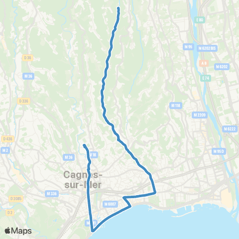 Lignes d'Azur Collège A. Malraux / Vallon des Vaux - Parc des sports map