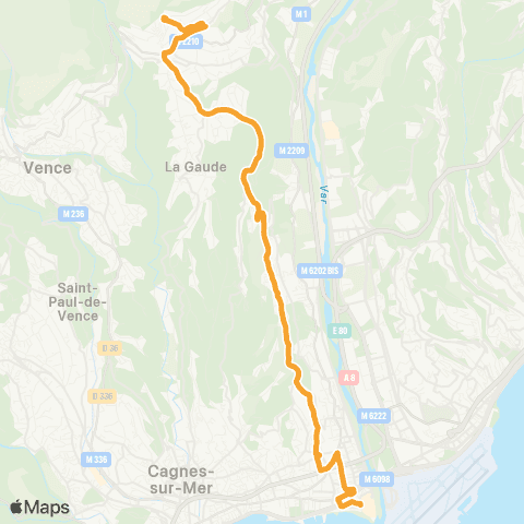 Lignes d'Azur St-Jeannet - Ctre comm. CAP3000 - Grand Arénas map