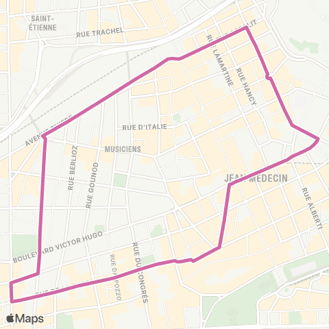 Lignes d'Azur Jean Médecin - Jean Médecin map