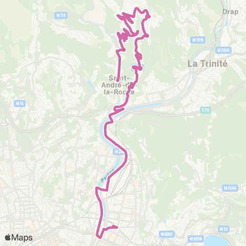 Lignes d'Azur La Piscine - Marojade - Pl. Jules Musso - Vauban map