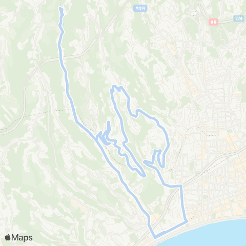 Lignes d'Azur Magnan (par Madeleine) - Magnan (par St-Pierre-de-Féric) map
