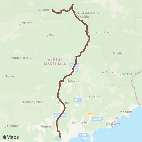 Lignes d'Azur La Bolline - les Arboras / Université map