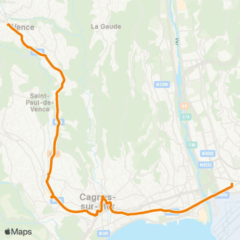 Lignes d'Azur Grand Arénas - le Gué / Shopping Prom. - Halte routière de l'Ara map