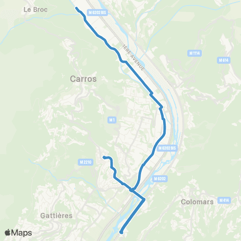Lignes d'Azur 17ème Ter - Rue 18bis (par Colomars la Manda) - Médiathèque map