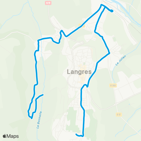 Linggo en ville Langres - Buzon via Gare map