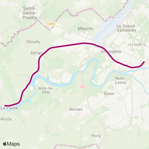 Léman Express Bellegarde - Genève map