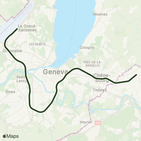 Léman Express Genève-Aéroport / Vernier - Lancy-Pont-Rouge - Annemasse  map