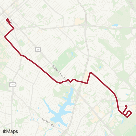Lextran Woodhill map