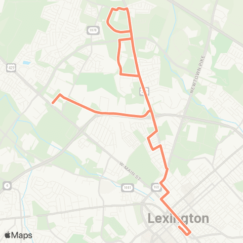 Lextran Night Georgetown-Leestown map