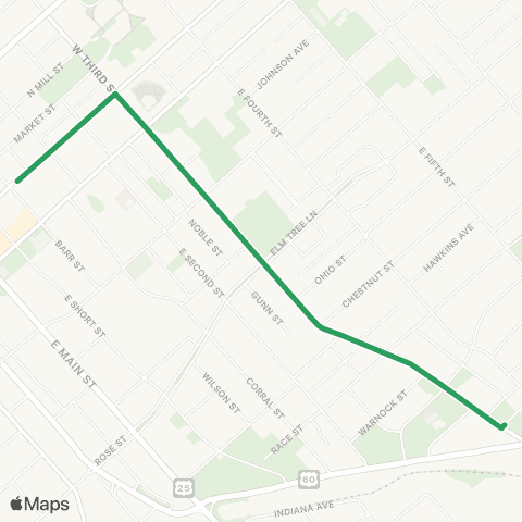 Lextran LexRide Warehouse Loop map