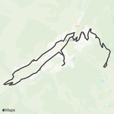 Les Gets Bus Navette nocturne map