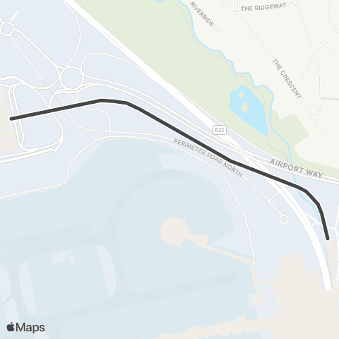 Gatwick Airport Shuttle Gatwick S Term Shuttle Sta - Gatwick N Term Shuttle Sta map