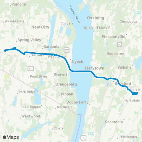 Hudson Link H03 (Monsey-White Plains) map