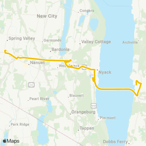 Hudson Link H07 (Palisades Center-Tarrytown) map