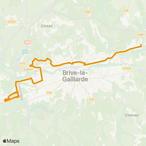 Libéo PEM Brive Laroche - Parc du Moulin map