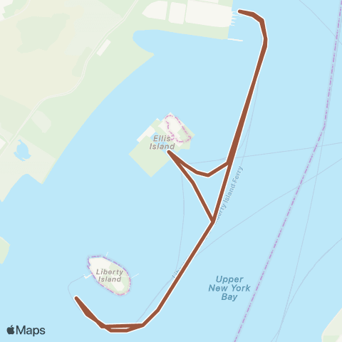 Liberty Island Ferry Liberty State Park Loop map