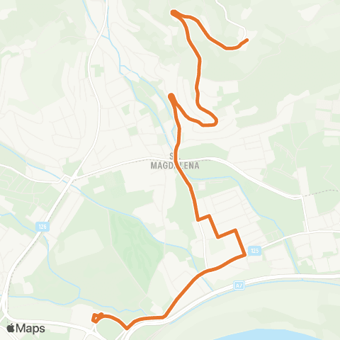 Linz AG Linien Linz Urnenhain Urfahr - Linz Aichinger map